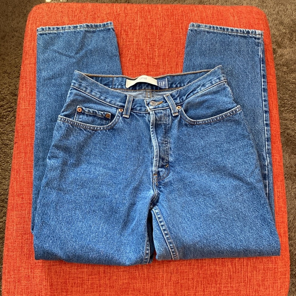 VTG 90’s Gap Stonewash Blue Denim Cotton Jeans Button Fly Made in the USA